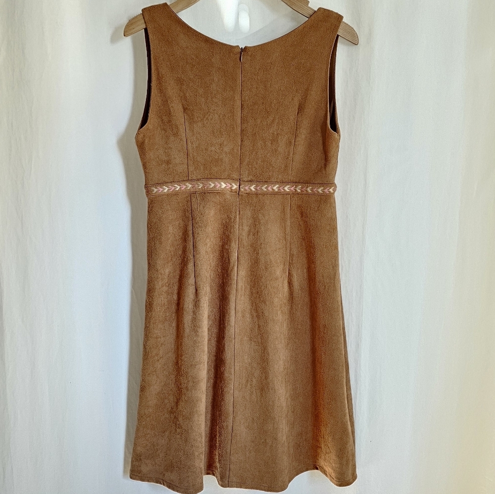 Stetson Tobacco Brown Sleeveless Faux Suede Mini Dress - Picture 8 of 16
